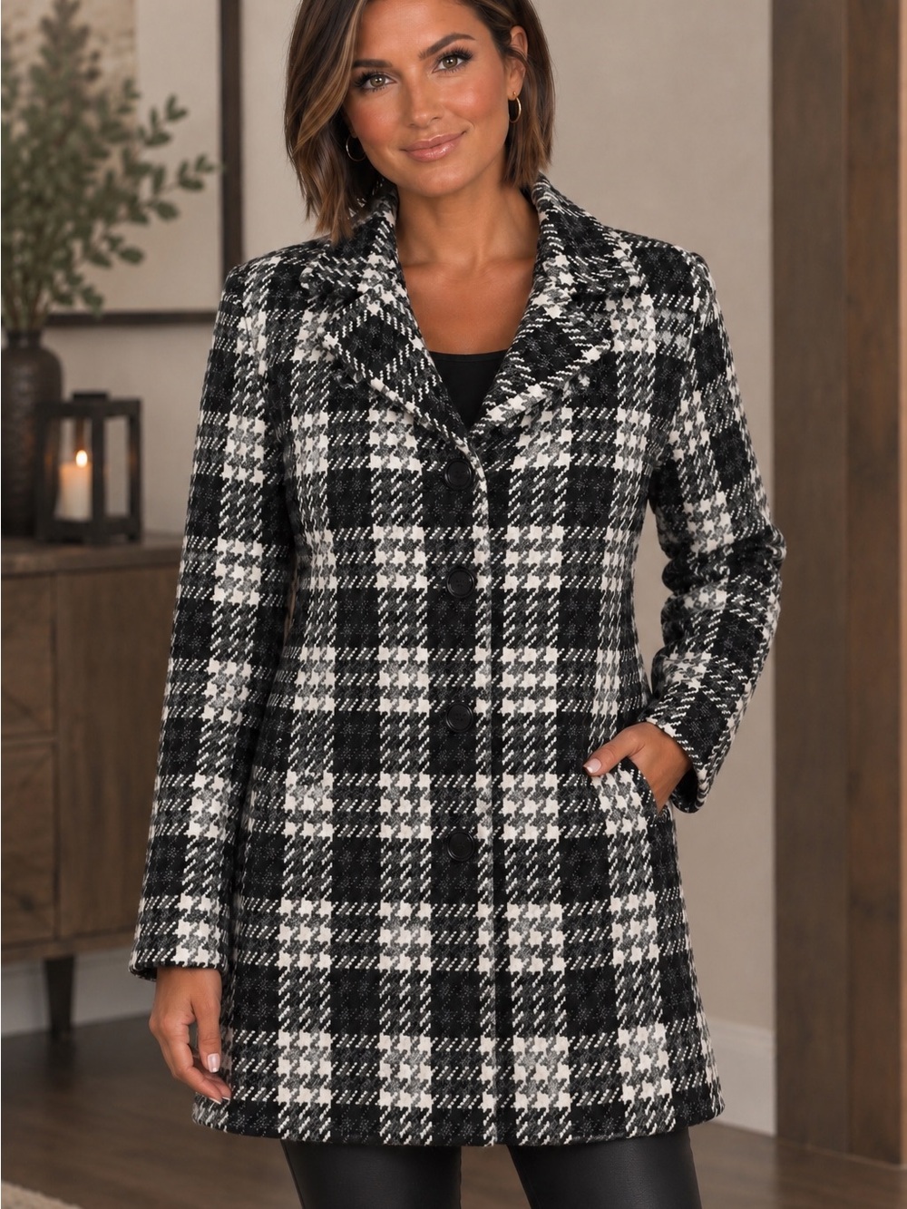 Anne Klein Wool Blend Pea Coat
